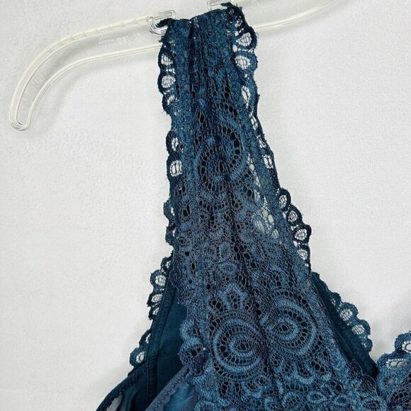Lucky Brand Sz Small Lot of 2 Lace Bralettes Gray / Dark Teal Wireless Pullover - Picture 6 of 12